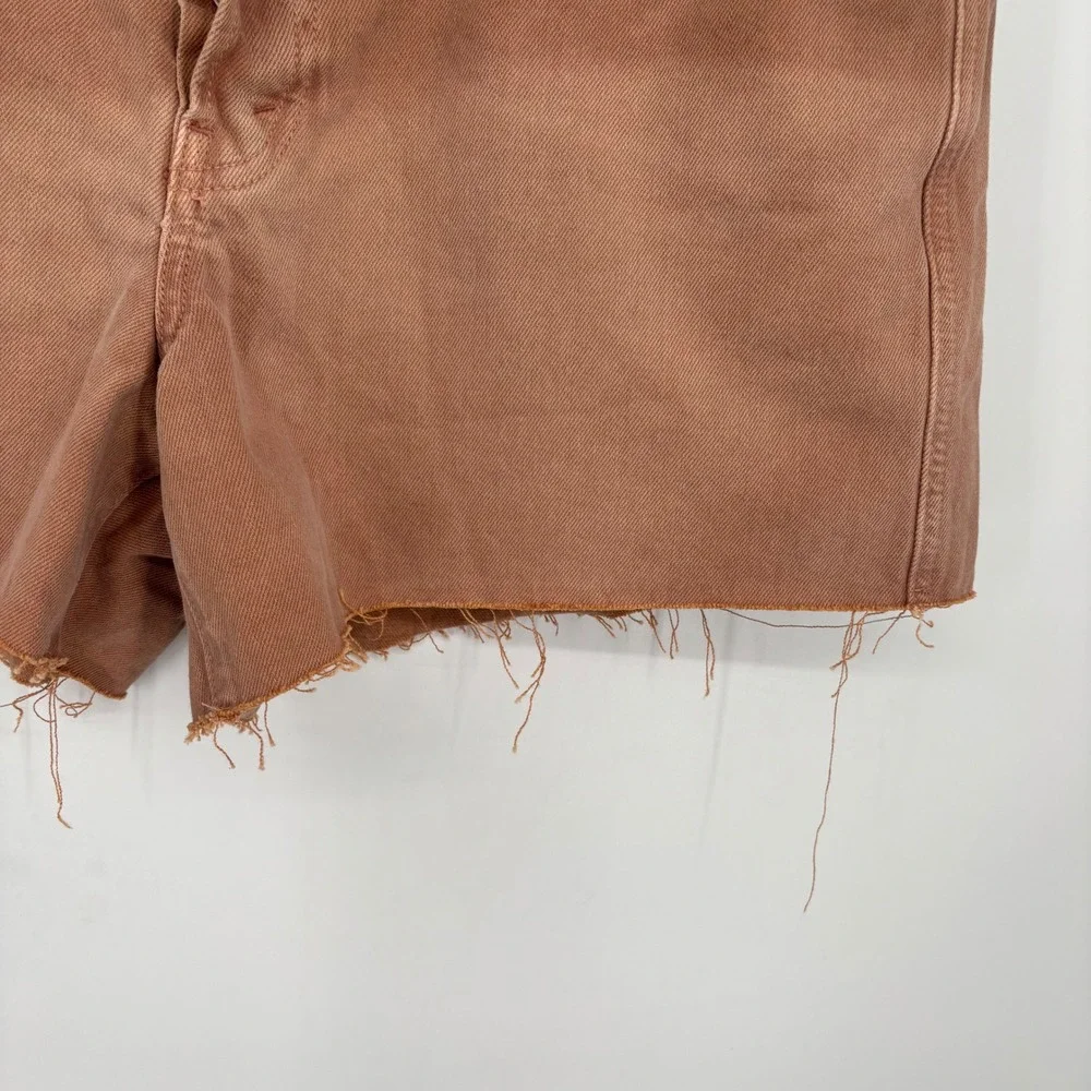 WE THE FREE By Free People Ivy Mid-Rise Button Fly Shorts Tan/Brown Size 29 NWT